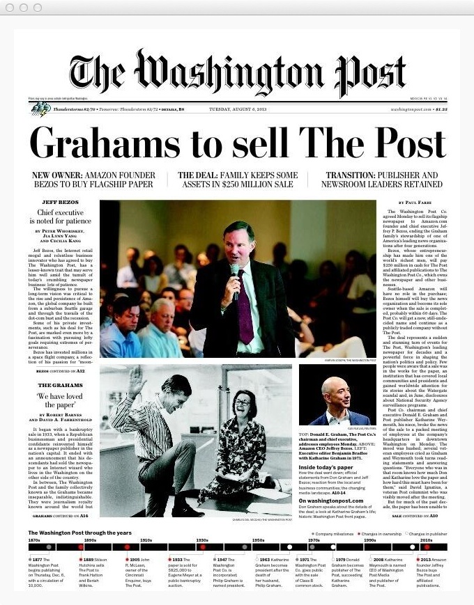 washington post front page