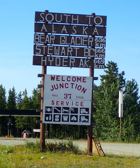 After two days of going mostly north on the Alaska Highway, we were ready to head south to Alaska on the Stewart-Cassiar Highway.