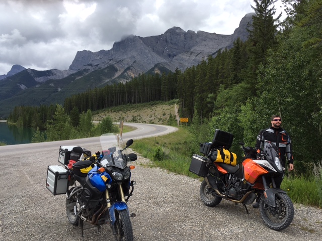 Howard with his KTM Adventurer and my Yamaha Super Teneré