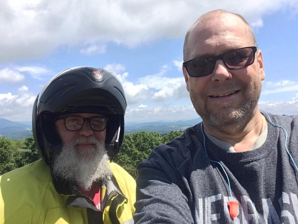 Matt and Ralph along the Blue Ridge Parkway.