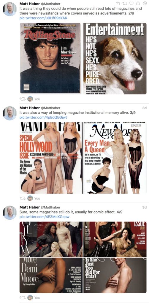 Magazine covers tweeted by Matt Haber