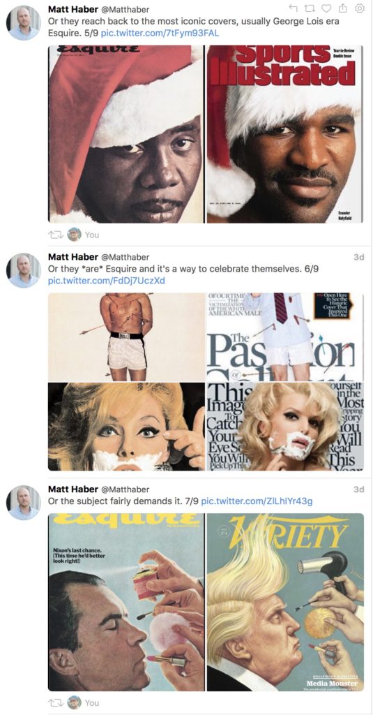 Matt Haber tweeted magazine covers