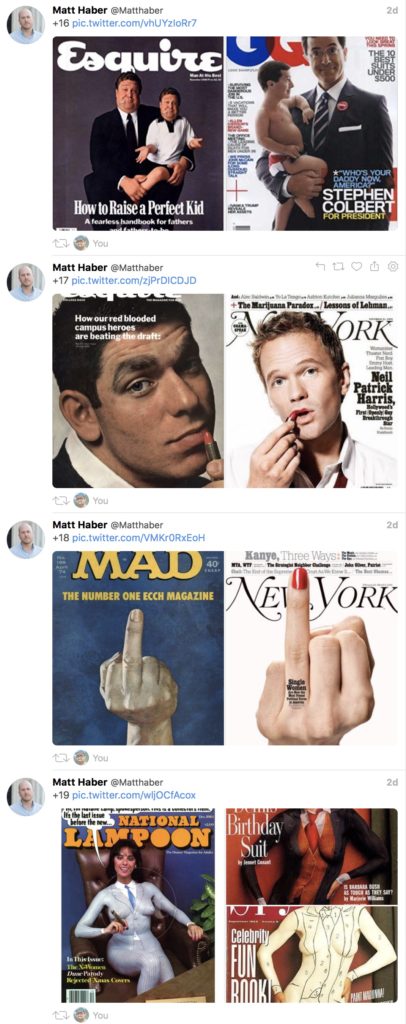 Matt Haber magazine cover tweets