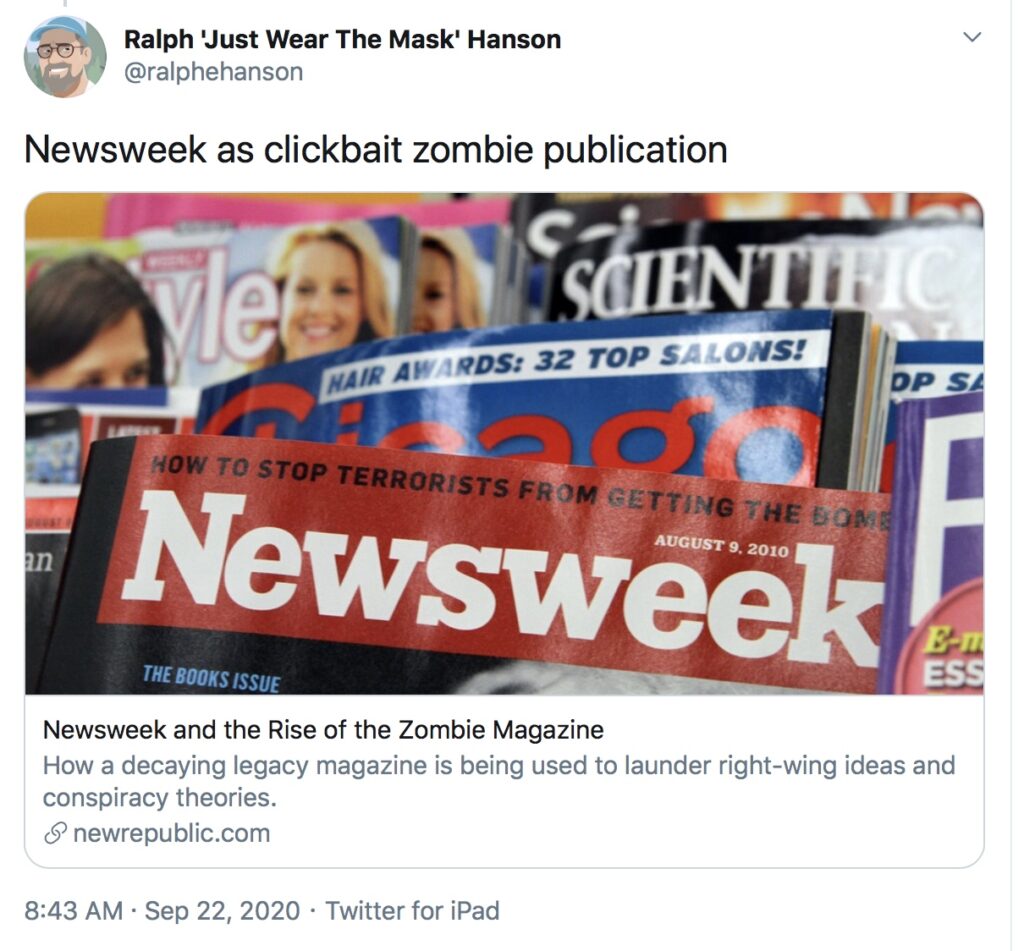 Newsweek and the Rise of the Zombie Magazine How a decaying legacy magazine is being used to launder right-wing ideas and conspiracy theories.