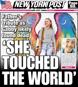 NY Post cover "She touched the world"