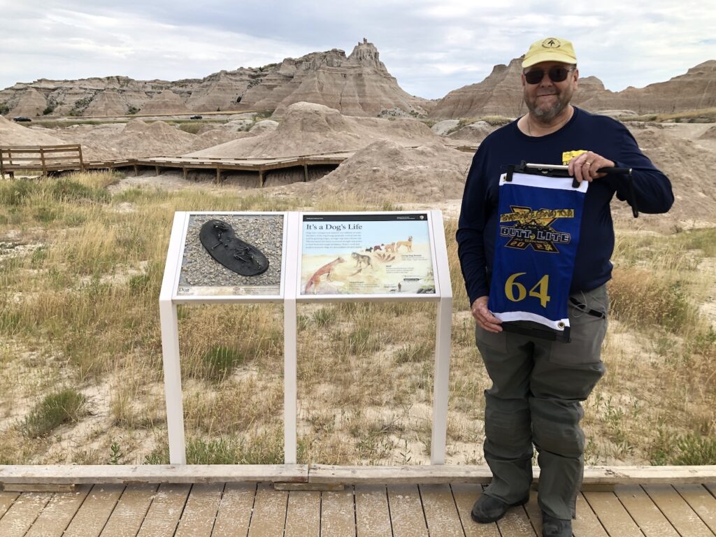 The Fossil Exhibit Trail in Badlands National Park tells the story of the link between many common modern-day animals and their prehistoric ancestors, including dogs. (Badlands, 6/26/21)