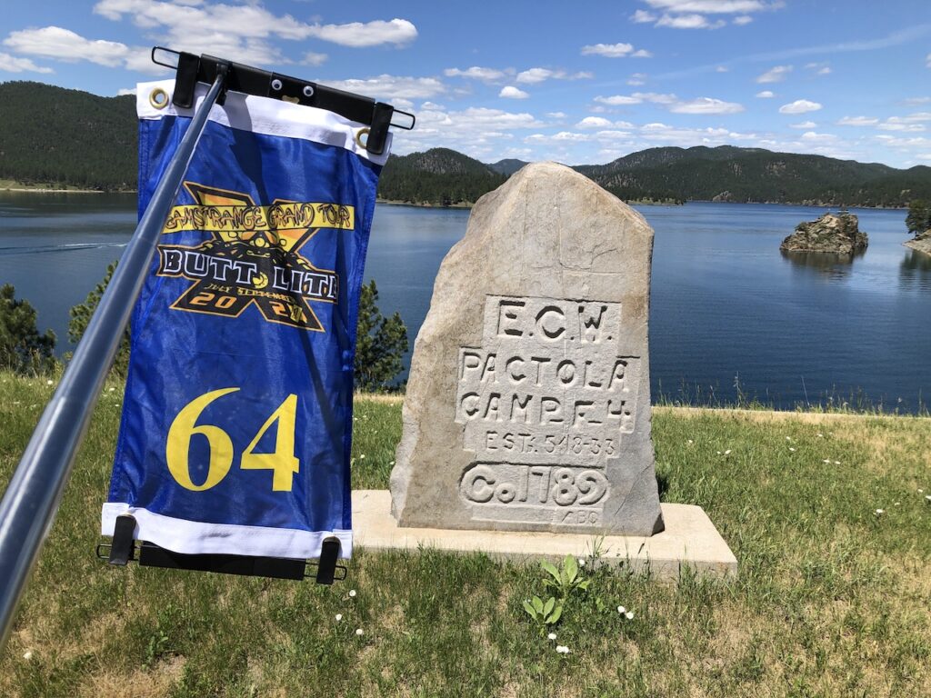 This dam is named for the town of Pactola, now flooded under the reservoir. The town was named by miners during the Black Hills Gold Rush which led to the Great Sioux War of 1876, during which the U.S. Army drove the Lakota Sioux and Cheyenne people from their land. (08 E.C.W. 6/29/21)