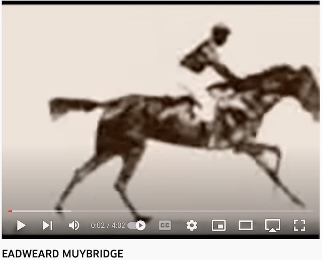Man riding a horse in Muybridge animation