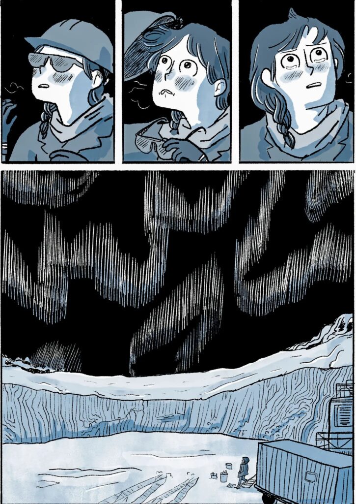 Art from Ducks by Kate Beaton depicting northern lights.